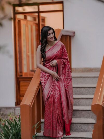 Traditional Silk Banarasi Red Saree