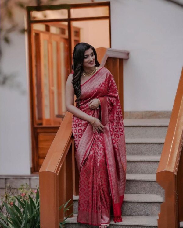 Traditional Silk Banarasi Red Saree