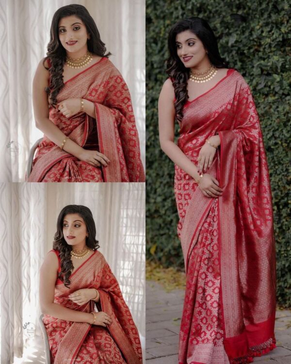 Traditional Silk Banarasi Red Saree