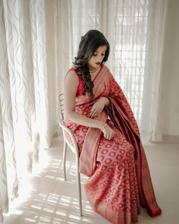Traditional Silk Banarasi Red Saree