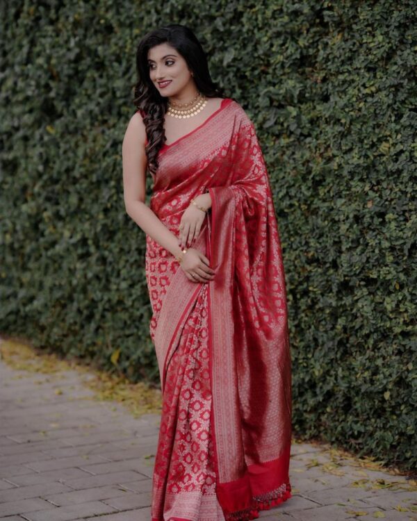 Traditional Silk Banarasi Red Saree
