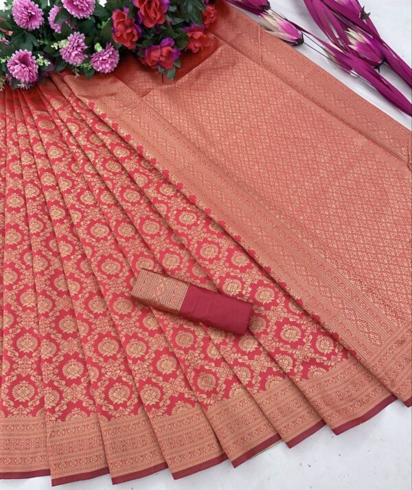 Traditional Silk Banarasi Red Saree
