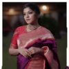 Formal Purple Saree with Red Border