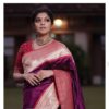Formal Purple Saree with Red Border