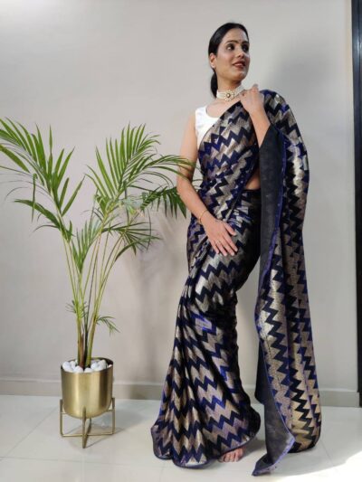 Latest Bollywood Party Wear Blue Saree