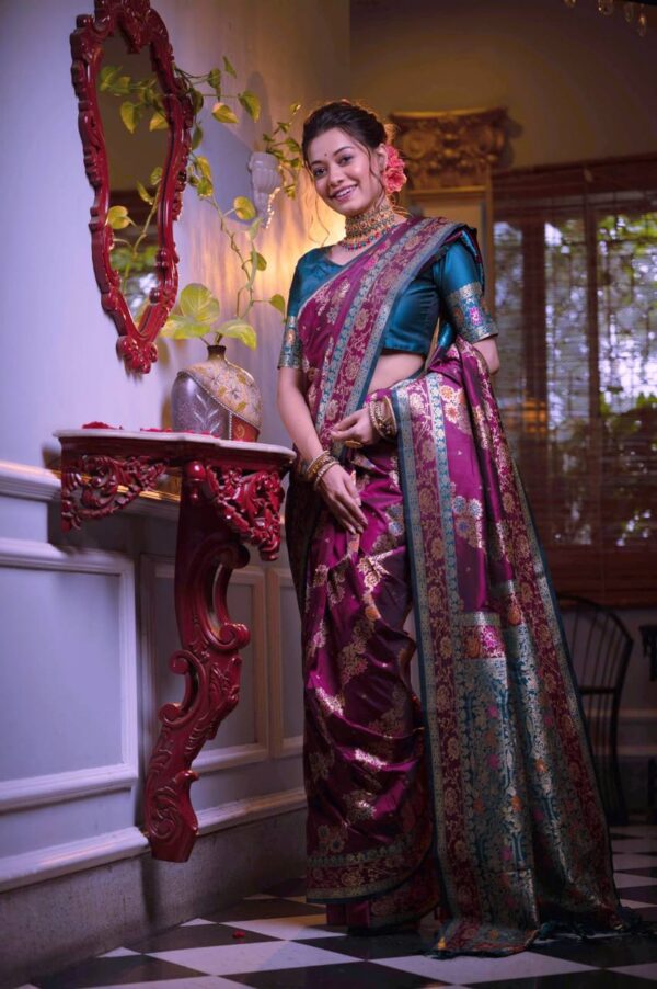 Wedding Party Silk Purple Saree