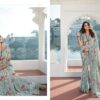 Saree Sky Blue Floral Design