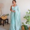 Stylish Sequence Sky Blue Saree