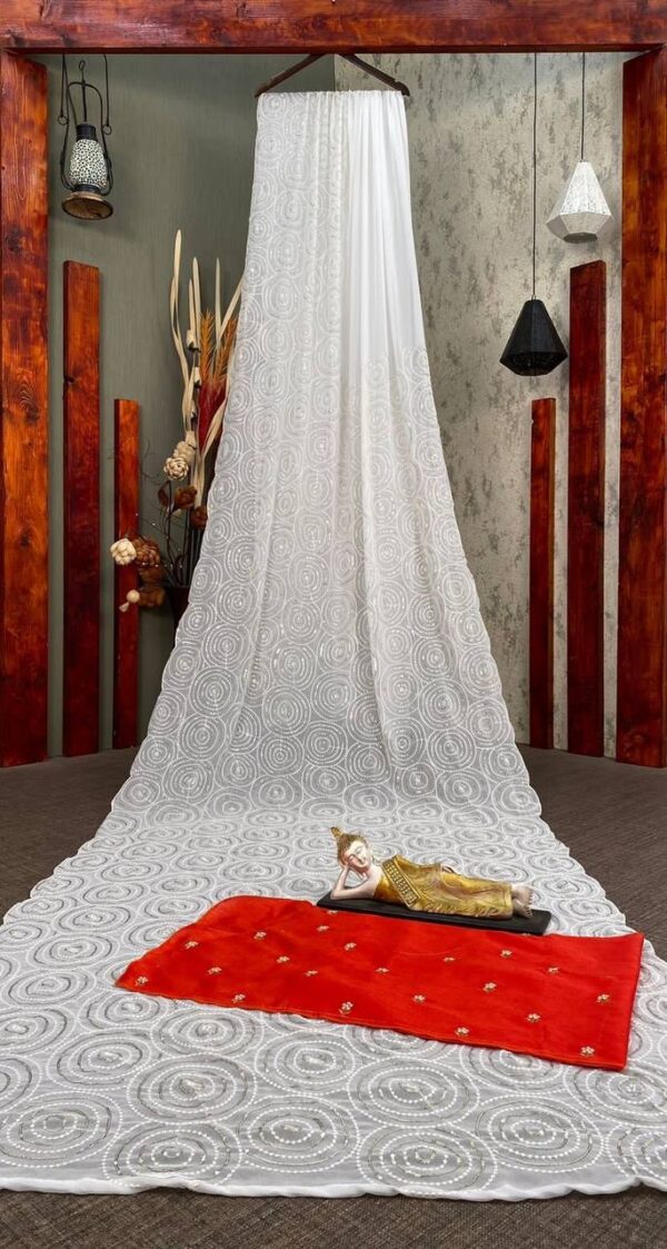 Bollywood Sequence White Saree