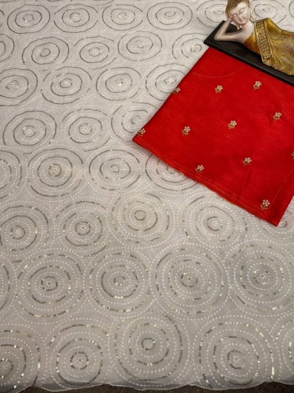 Bollywood Sequence White Saree