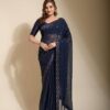 Georgette Wedding Blue Saree