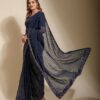Georgette Wedding Blue Saree