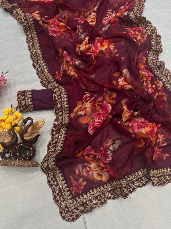 Maroon Saree