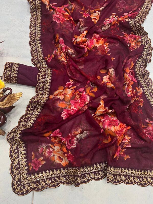 Maroon Saree