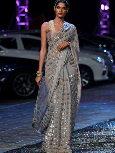 Fancy Sequence Grey Saree