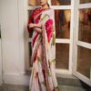 Floral Design White Saree