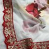 Floral Design White Saree