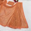 Party Wear Sequence Orange Saree