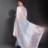 Stylish Sequence Party White Saree