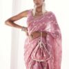 Wedding Embroidery Work Pink Saree