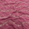Wedding Embroidery Work Pink Saree