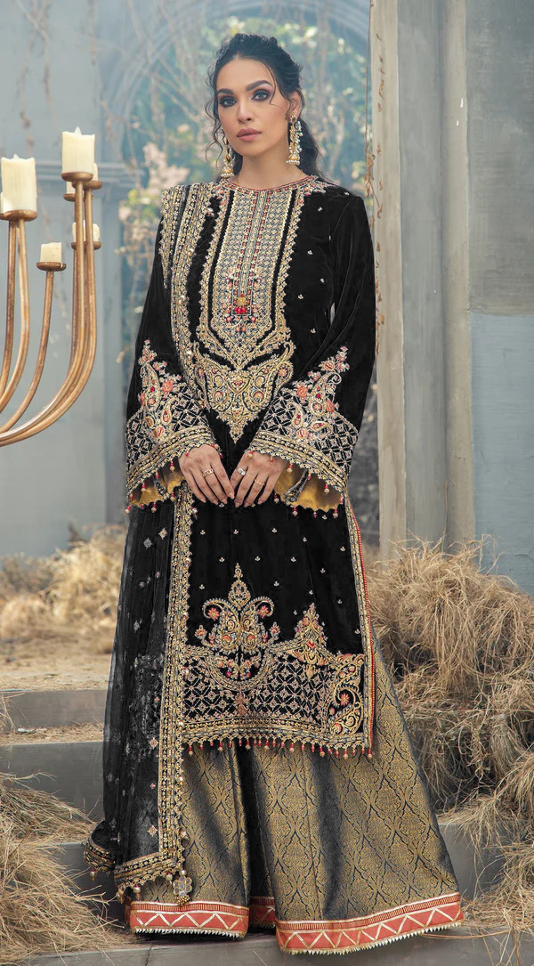 Pakistani Black Palazzo Suits