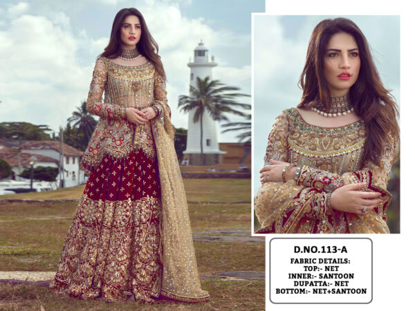 Online Red Pakistani Fashion Suit