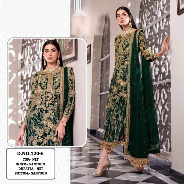 Green Pakistani Designer Cloth