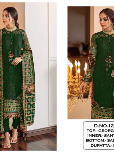 Online Pakistani Style Green Dress