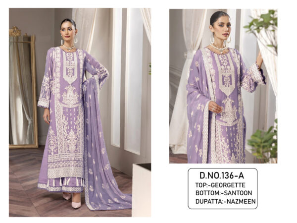 Pakistani Purple Palazzo Suits