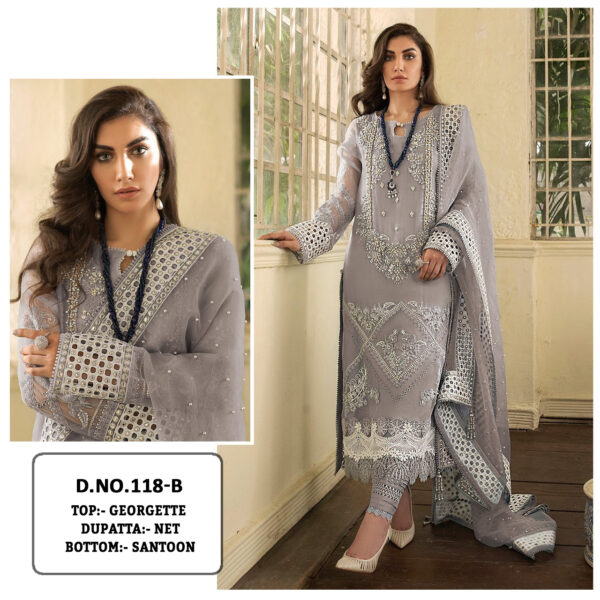 Grey Pakistani Suit For Festival