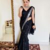 Fancy Sequence Lining Black Saree