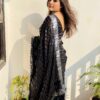 Fancy Sequence Lining Black Saree