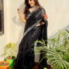 Fancy Sequence Lining Black Saree