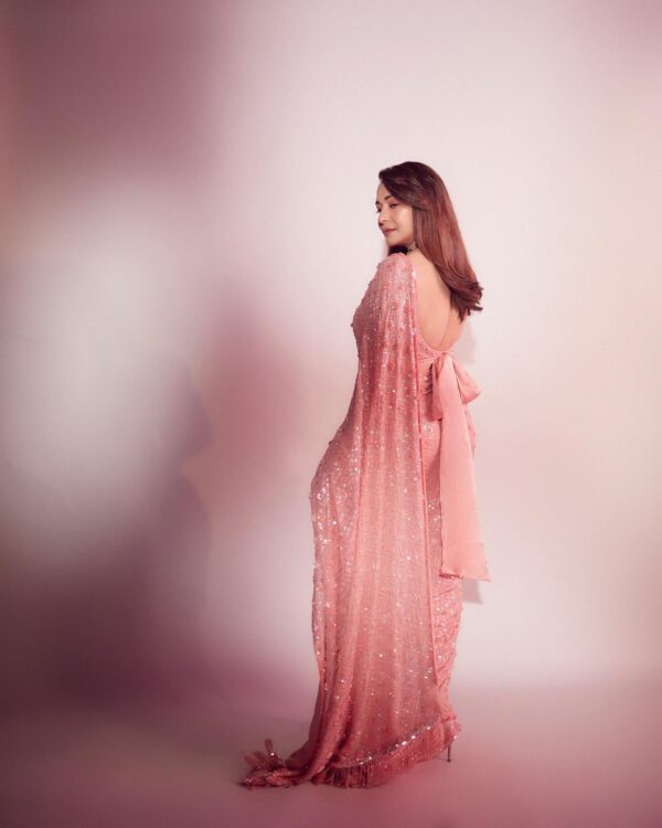 Bollywood Sequence Work Pink Saree