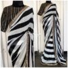 Sequence Border Black and White Saree