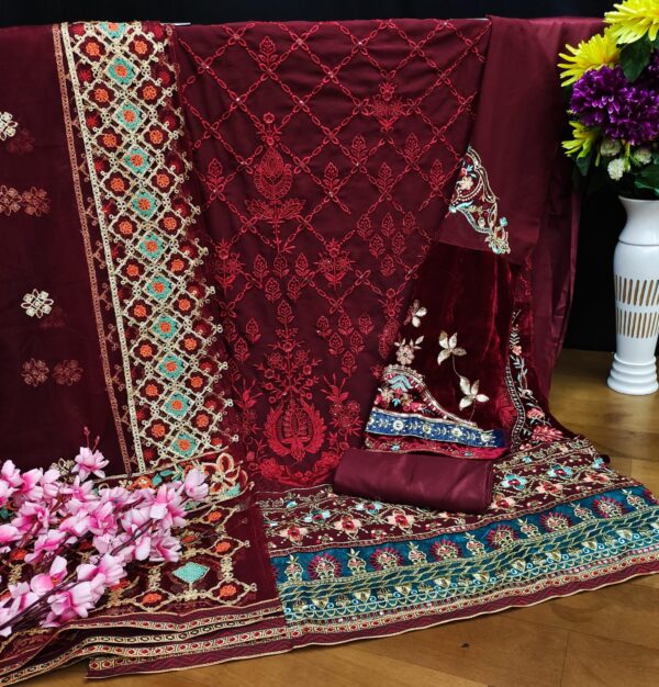 Wedding Pakistani Maroon Suits