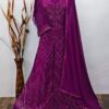Purple Embroidery Work Suit Set