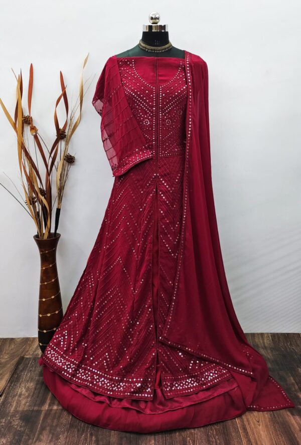 Pakistani Style Maroon Suit