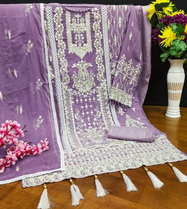 Pakistani Purple Palazzo Suits