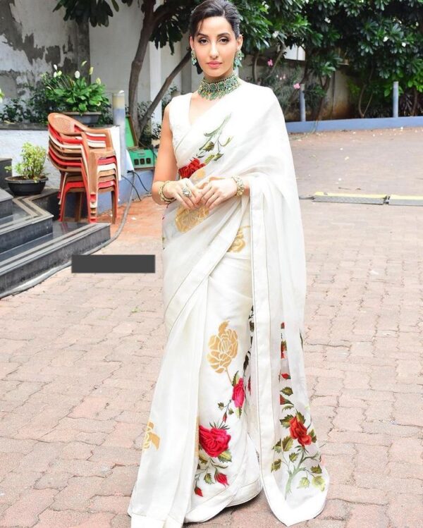 Silk White Saree