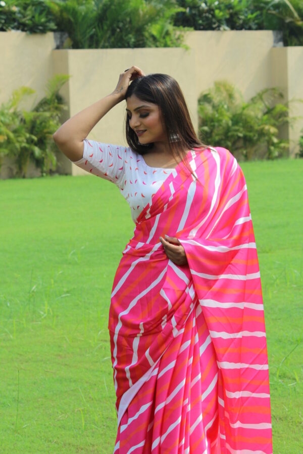 Pink Floral Saree