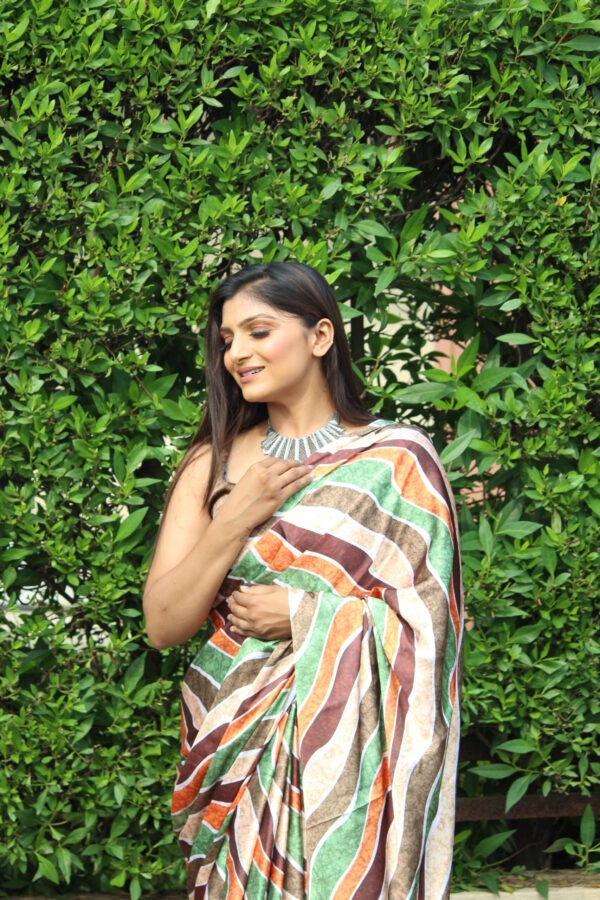 Silk Lining Printed Saree With Blouse