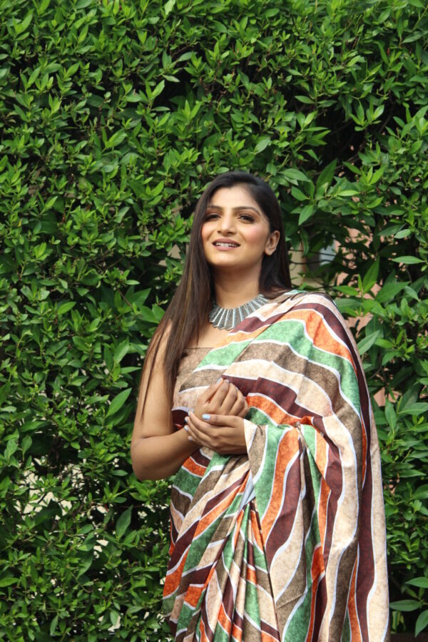Silk Lining Printed Saree With Blouse
