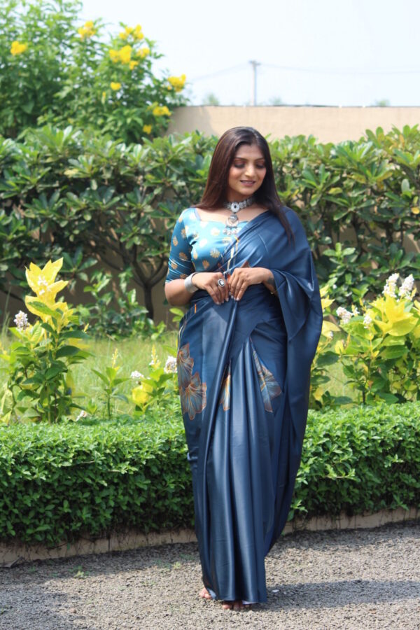 Teal Blue Party Saree