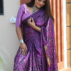 Wine Colour Party Wear Saree