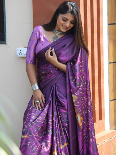 Wine Colour Party Wear Saree