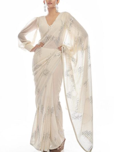 Bollywood Fancy Sequence White Saree