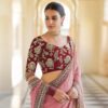 Wedding Sequence Border Pink Saree