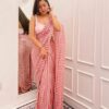 Stylish Sequence Pattern Pink Saree